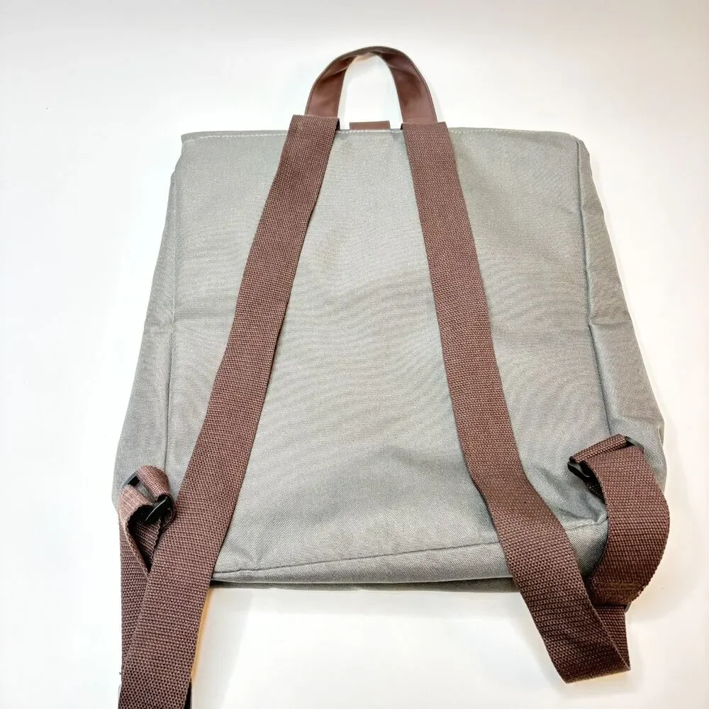 ISSEY MIYAKE PARFUMS Unisex Gray Backpack Foldover Adjustable Strap Closure